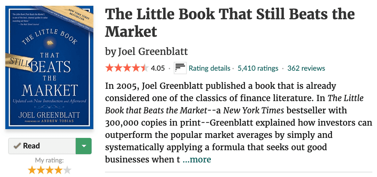 The little book that still beats the market